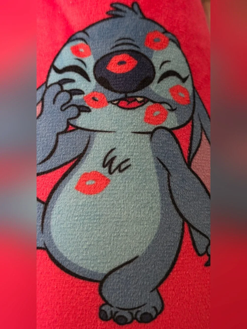 Disney Stitch Pink Plush Slip-On Slippers NWT